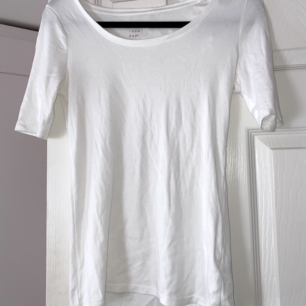 A NEW DAY, 3/4 Sleeve Top, White, Size Small